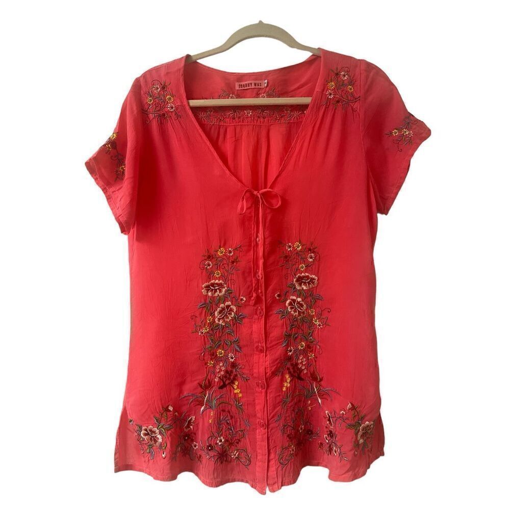 Johnny Was embroidered blouse sz Small